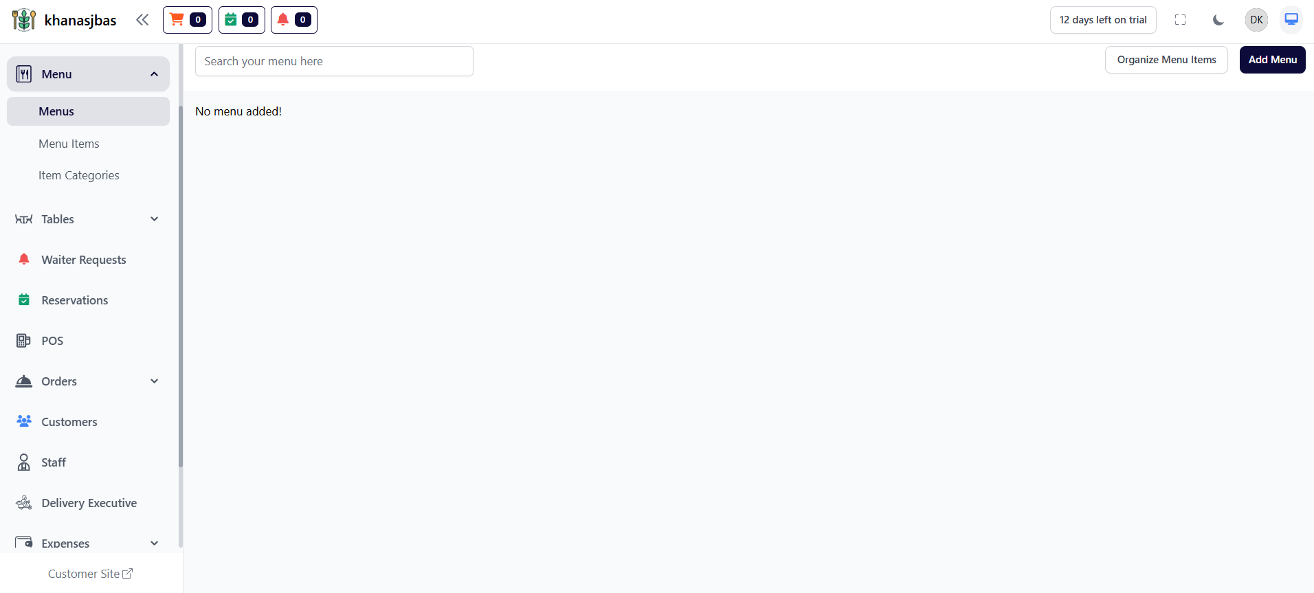 Menu Management Image
